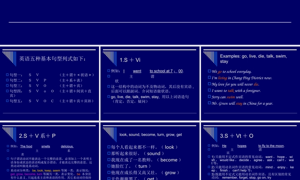 中考英语五种基本句(修改版) 试题