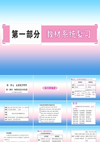 (湖北专版)中考化学总复习 第1部分 教材系统复习 九上 第1单元 走进化学世界习题课件2 课件