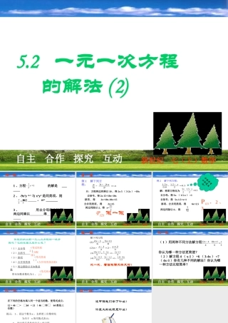 5.2  一元一次方程的解法(2) 七年级上册第五章整套课件 浙教版