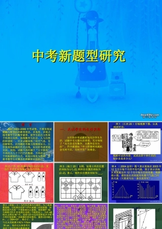 中考数学新题型研究 试题