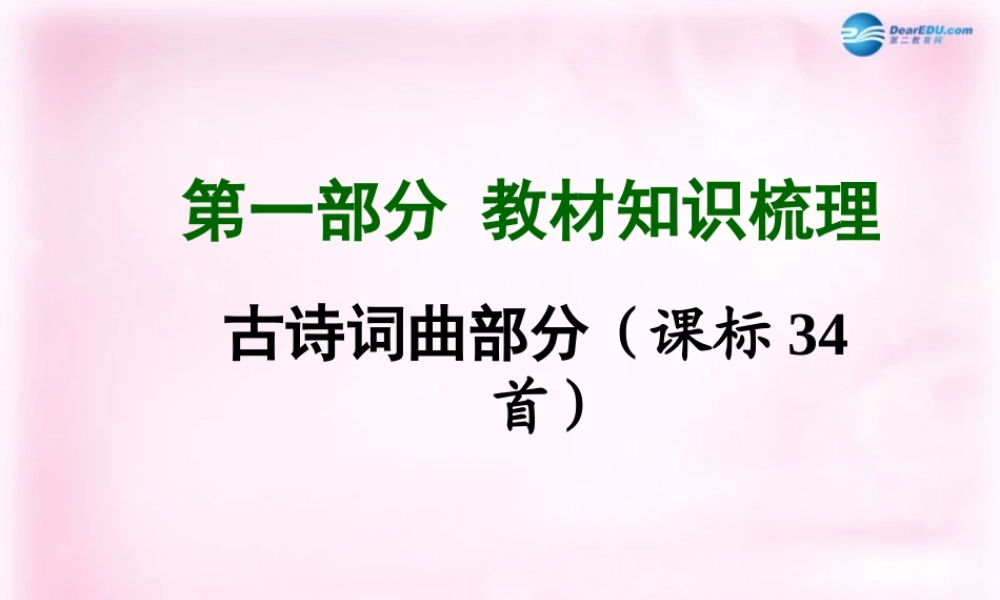 中考语文总复习 第一部分 教材知识梳理 古诗词曲部分 九下精讲课件 苏教版 课件