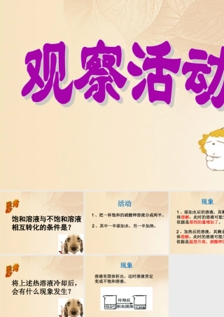 九年级化学下册 72 物质溶解的量 观察活动素材 (新版)粤教版 素材