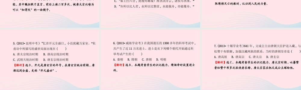 七年级历史下册 阶段专题复习 第一单元繁荣与开放的社会课件 北师大版 课件