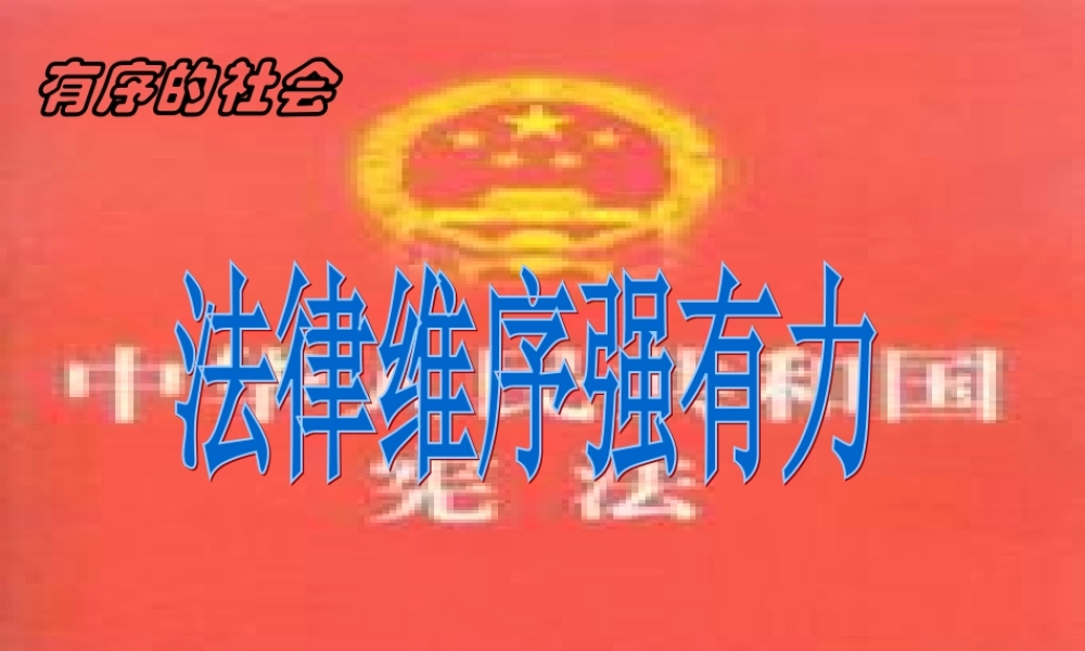 七年级政治下册 法律维序强有力课件 陕教版 课件