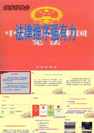 七年级政治下册 法律维序强有力课件 陕教版 课件