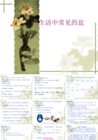 九年级化学下册第十一单元课题1 生活中常见的盐课件人教新课标 课件