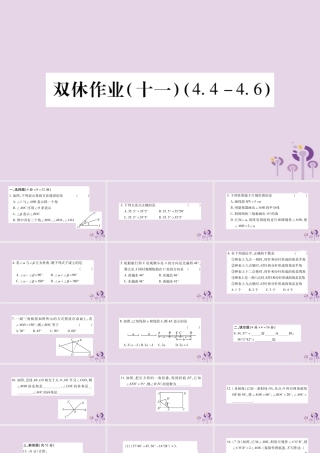 七年级数学上册 双休作业(十一)课件 (新版)沪科版 课件