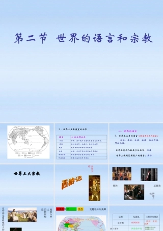 七年级地理上册 第四章世界的主要语言与宗教课件 人教新课标版 课件