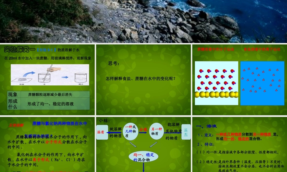 九年级化学下册(91 溶液的形成)课件 (新版)新人教版 课件