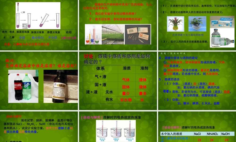 九年级化学下册(91 溶液的形成)课件 (新版)新人教版 课件
