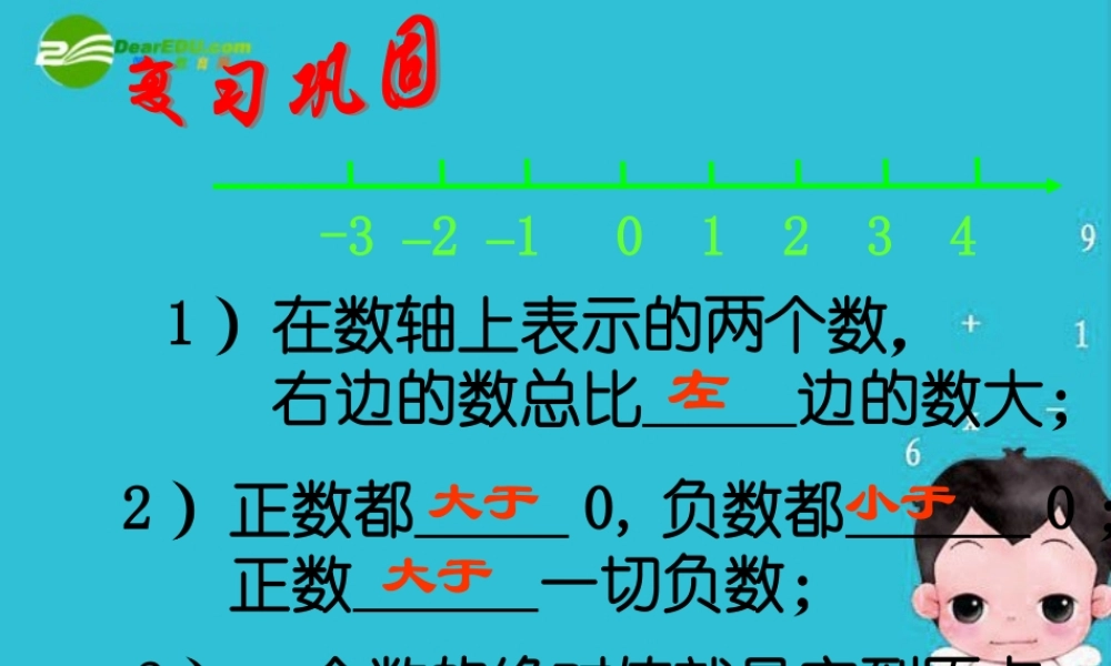 七年级数学上册 2.4有理数的大小比较课件 冀教版 课件