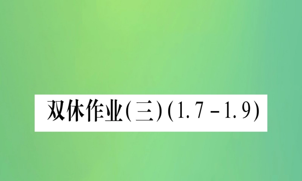 七年级数学上册 双休作业(3)(1.7 1.9)作业课件 (新版)冀教版 课件