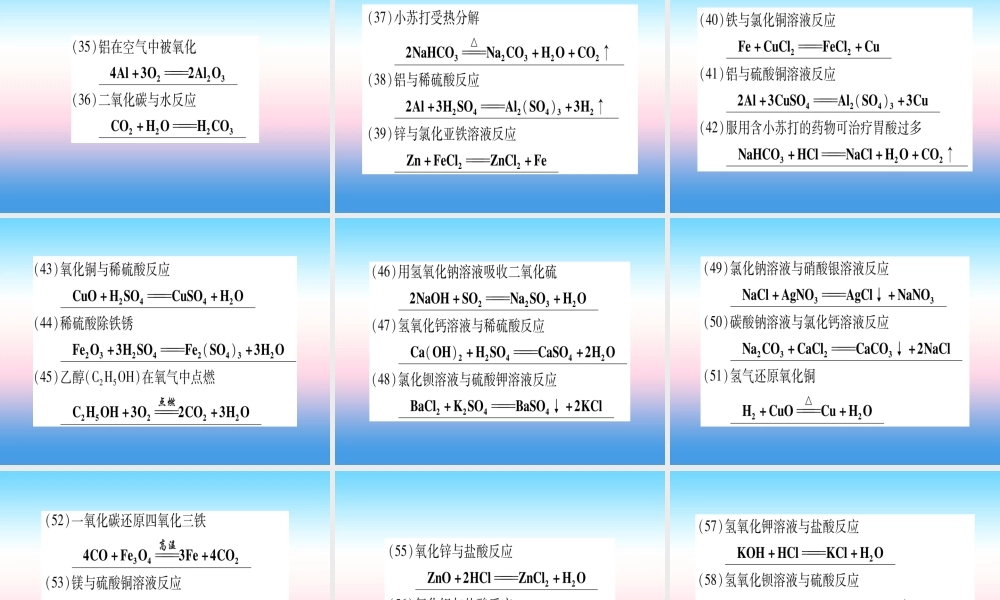 (云南专用)中考化学总复习 专项突破三 化学方程式的书写课件