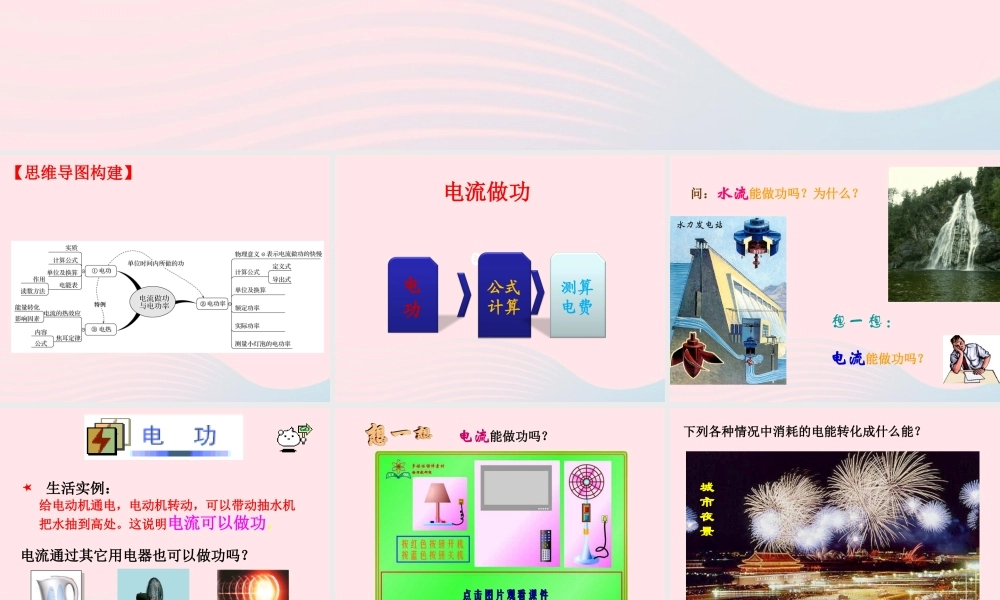 中考物理一轮复习 第十六章 电流做功与电功率考点梳理课件 沪科版 课件