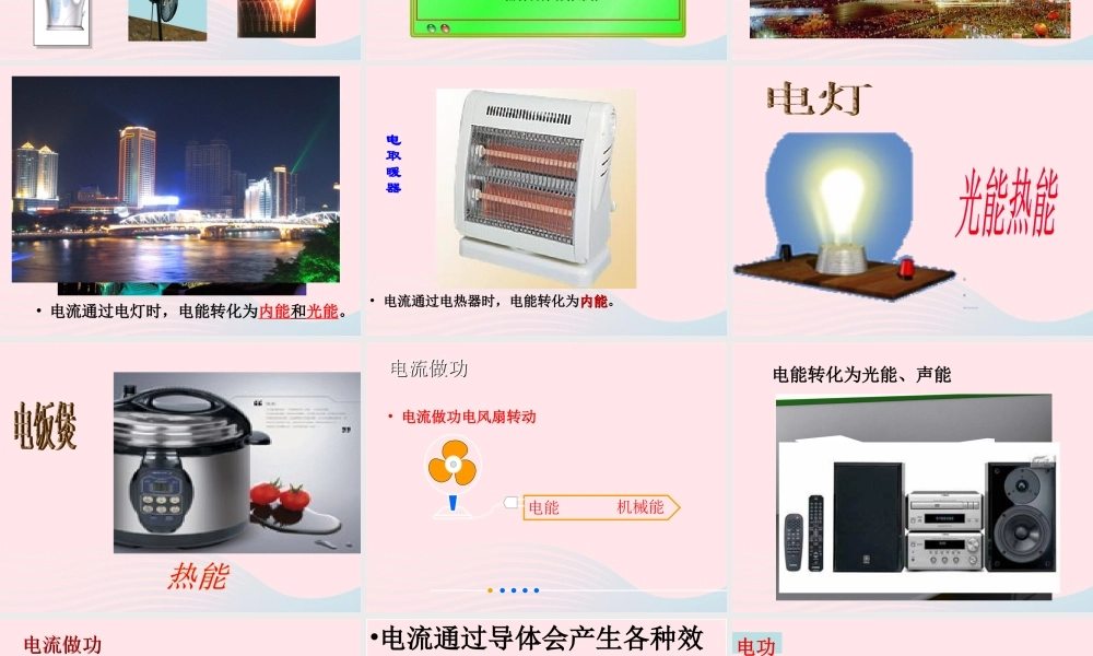 中考物理一轮复习 第十六章 电流做功与电功率考点梳理课件 沪科版 课件