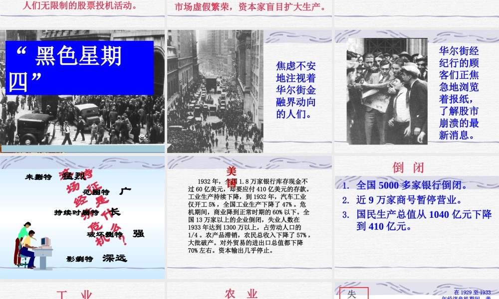 九年级历史下册 14( 大危机 与 新政 )课件 北师大版  课件