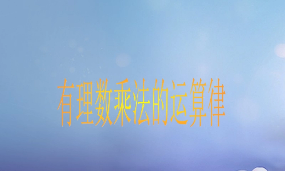 七年级数学上册 2.9 有理数的乘法 2.9.2 有理数乘法的运算律教学课件 (新版)华东师大版 课件