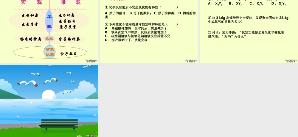 九年级化学质量守恒定律课件 上教版 课件