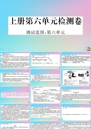 (贵州专版)九年级语文上册 第六单元 检测卷作业课件 新人教版 课件
