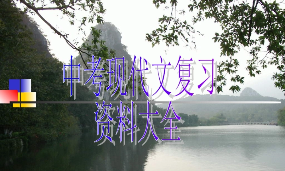 中考语文复习 现代文复习课件