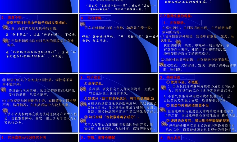 中考语文修改病句复习课件新人教版 课件