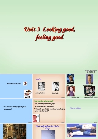 Unit3 Looking good,feeling good 牛津英语 课件