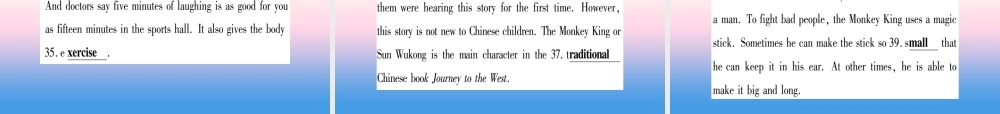 中考英语准点备考 专题精练十五 短文综合填空课件