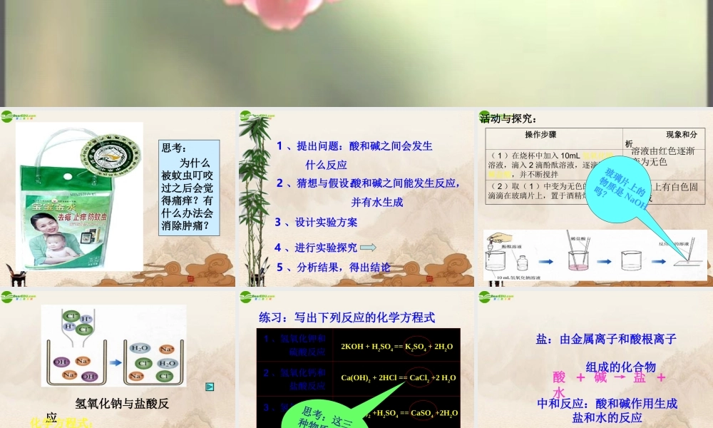 九年级化学下册 酸和碱之间会发生什么反应课件 人教新课标版 课件