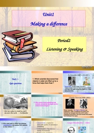 Unit1 Making a difference period二 人教版 课件
