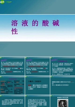 九年级化学 71溶液的酸碱性课件10沪教版 课件