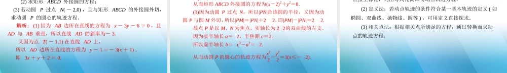 (高考风向标)高考数学一轮复习 第十二章 第4讲 轨迹与方程精品课件 理 课件