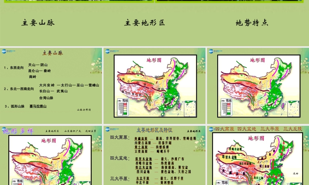 七年级历史与社会上册 第三单元 第2课 第一框 复杂多样的地形课件(1) 人教版 课件