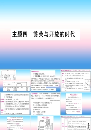 (甘肃专用)中考历史总复习 第一篇 考点系统复习 板块一 中国古代史 主题四 繁荣与开放的时代(精讲)课件