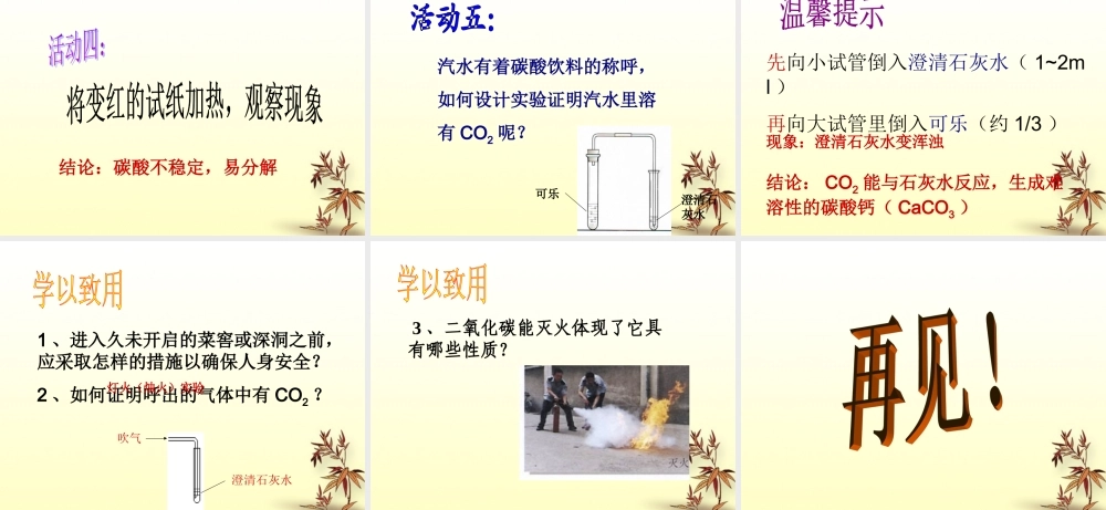 九年级化学上册(二氧化碳的性质)课件 人教新课标版 课件