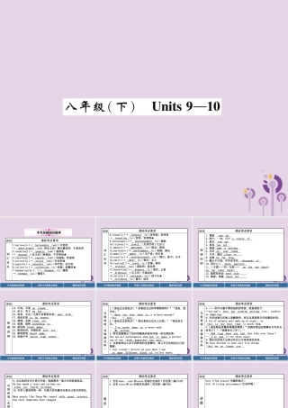 (贵阳专版)中考英语总复习 第1部分 教材知识梳理篇 八下 Units 9 10(精讲)课件