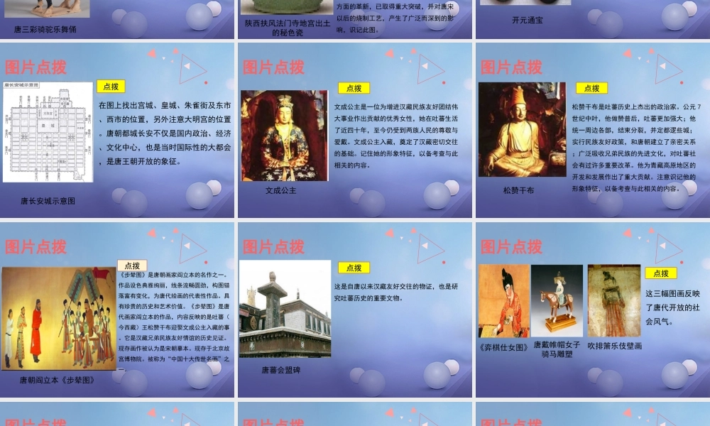 (秋季版)七年级历史下册 第一单元 第3课(盛唐气象)教材图片点拨素材 新人教版 素材