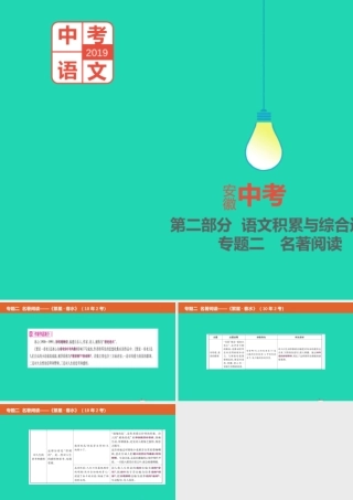 中考语文总复习 第二部分 语文积累与综合运用 专题二 名著阅读(繁星 春水)课件