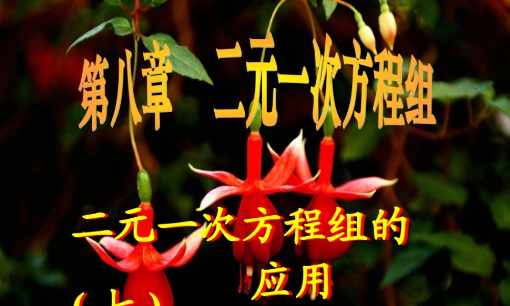 8.3 二元一次方程组的应用(5) 广东省七年级数学(第八章 二元一次方程组)(二元一次方程组的应用)全套课件