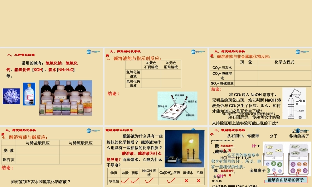 九年级化学下册 第7章 第2节 常见的酸和碱(第3课时)参考课件 (新版)沪教版 课件
