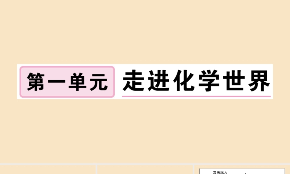 九年级化学上册 第一单元 走进化学世界 课题1 物质的变化和性质 第1课时 物质的变化作业课件 (新版)新人教版 课件