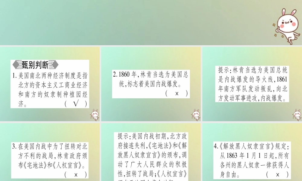 九年级历史上册 第6单元 资本主义制度的扩张 第22课 美国内战课件 中华书局版 课件