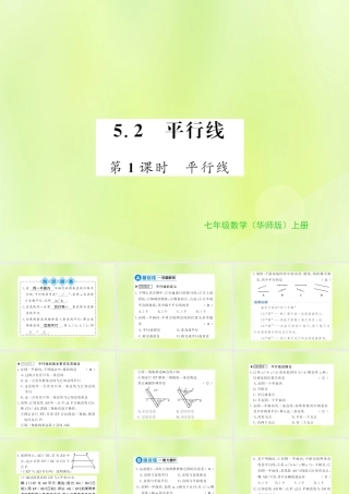 七年级数学上册 第5章 相交线与平行线 5.2 平行线 第1课时 平行线习题课件 (新版)华东师大版 课件