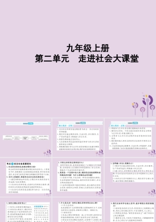 中考道德与法治总复习 九上 第二单元 走进社会大课堂课件