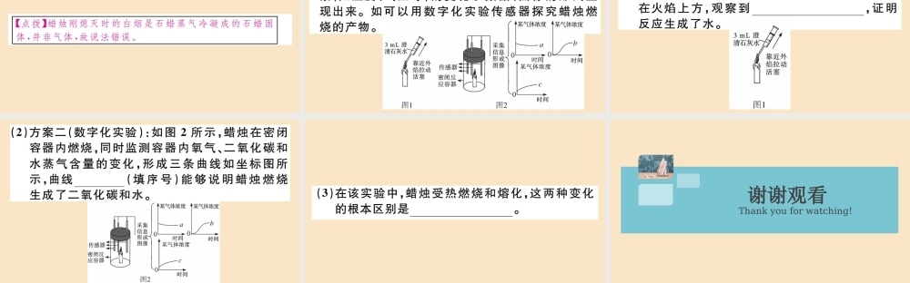 (湖北专版)九年级化学上册 第一单元 走进化学世界 课题2 化学是一门以实验为基础的科学 第1课时 对蜡烛及其燃烧的探究作业课件 (新版)新人教版 课件