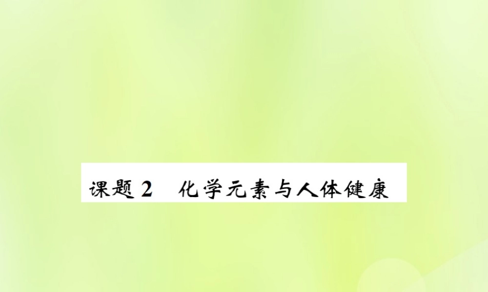 九年级化学下册 第十二单元 化学与生活 课题2 化学元素与人体健康复习课件 (新版)新人教版 课件
