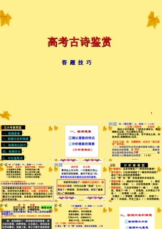11—12年高三语文 诗歌鉴赏答题技巧专题课件