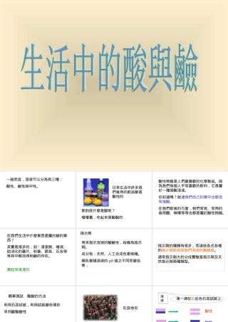 九年级化学生活中的酸和碱 课件鲁教版 课件