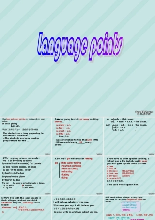 Unit2 Wish you were here language points in the reading Module2 牛津英语 课件