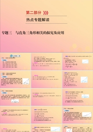 (贵阳专用)中考数学总复习 第二部分 热点专题解读 专题三 与直角三角形相关的探究及应用课件