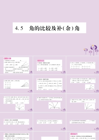 七年级数学上册 第4章 直线与角 4.5 角的比较及补(余)角课件 (新版)沪科版 课件